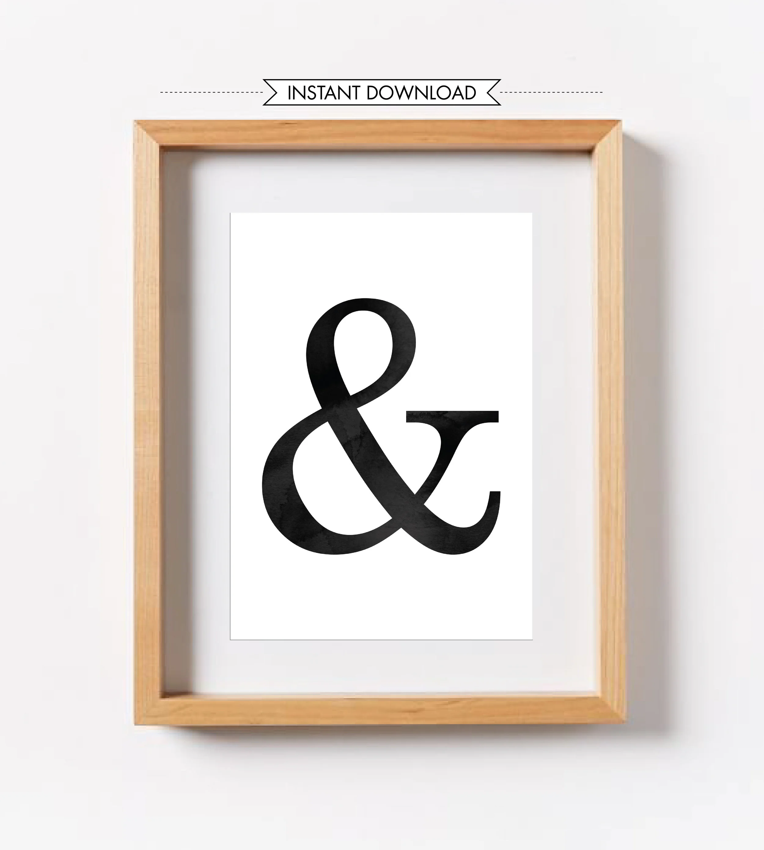 Ampersand PRINTABLE Art, Black and White Wall Art
