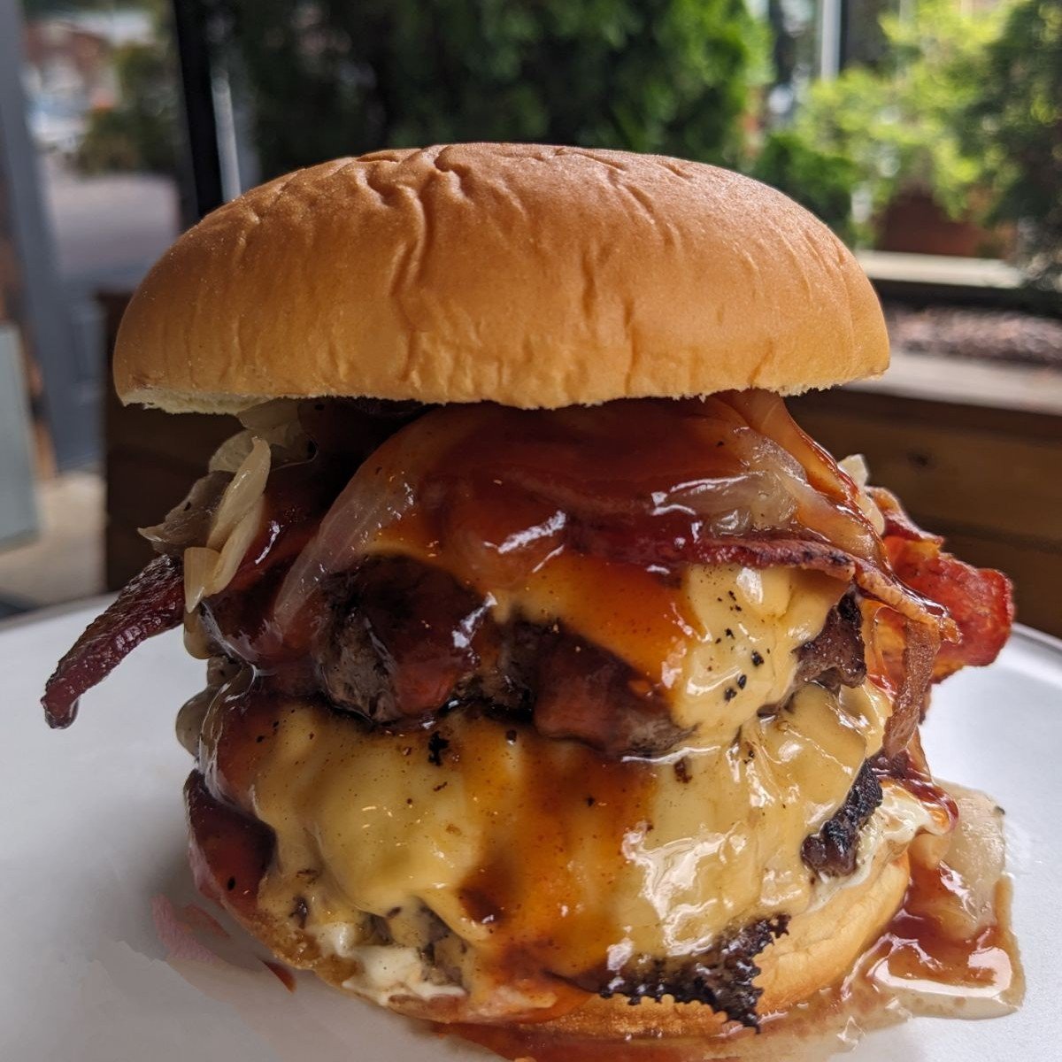 Let's GO! Today's special is good for the soul...
THURSDAY (5/16) SMOKEHOUSE SPECIAL
ALL DAY- - -  Double smash burger, House BBQ sauce, caramelized onions, bacon, smoked Duke&rsquo;s mayo.

#smokemeateveryday #weeklyspecials #AlamanceNC #SmokeEveryt