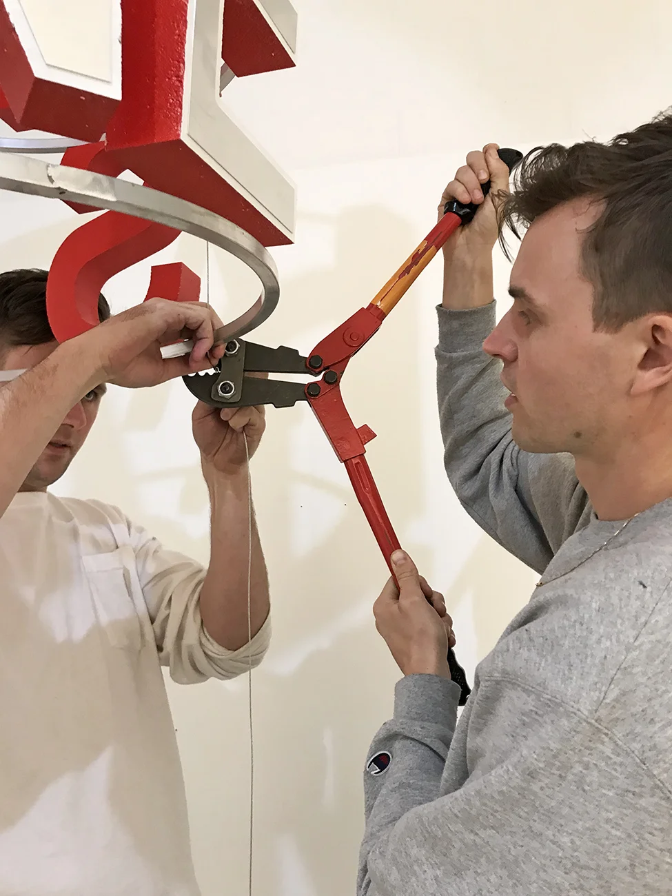 Artists Cosmo Dean and Trevor Wheatley create Listen Close, an installation on view inside Public Land Gallery in Sacramento, CA.