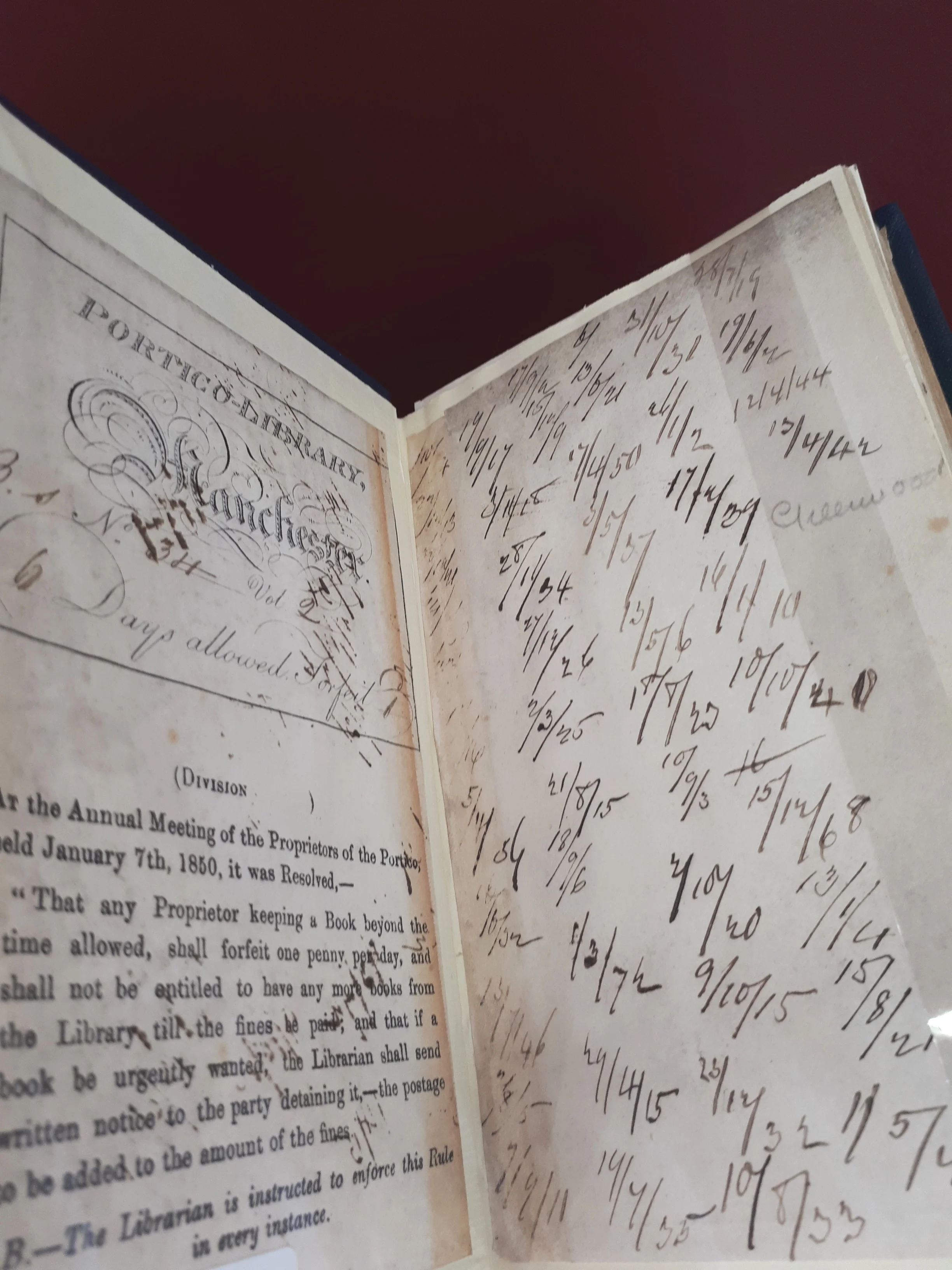 Jane Eyre. Charlotte Brontë, 1848 Borrowed by J. Samuels, 25th April 1850 The 1850 book issues record shows that Jane Eyre was extremely popular with Portico Library members immediately after its publication. Brontë’s friend and biographer Elizabeth Gaskell, herself a successful novelist, frequently visited the Library.