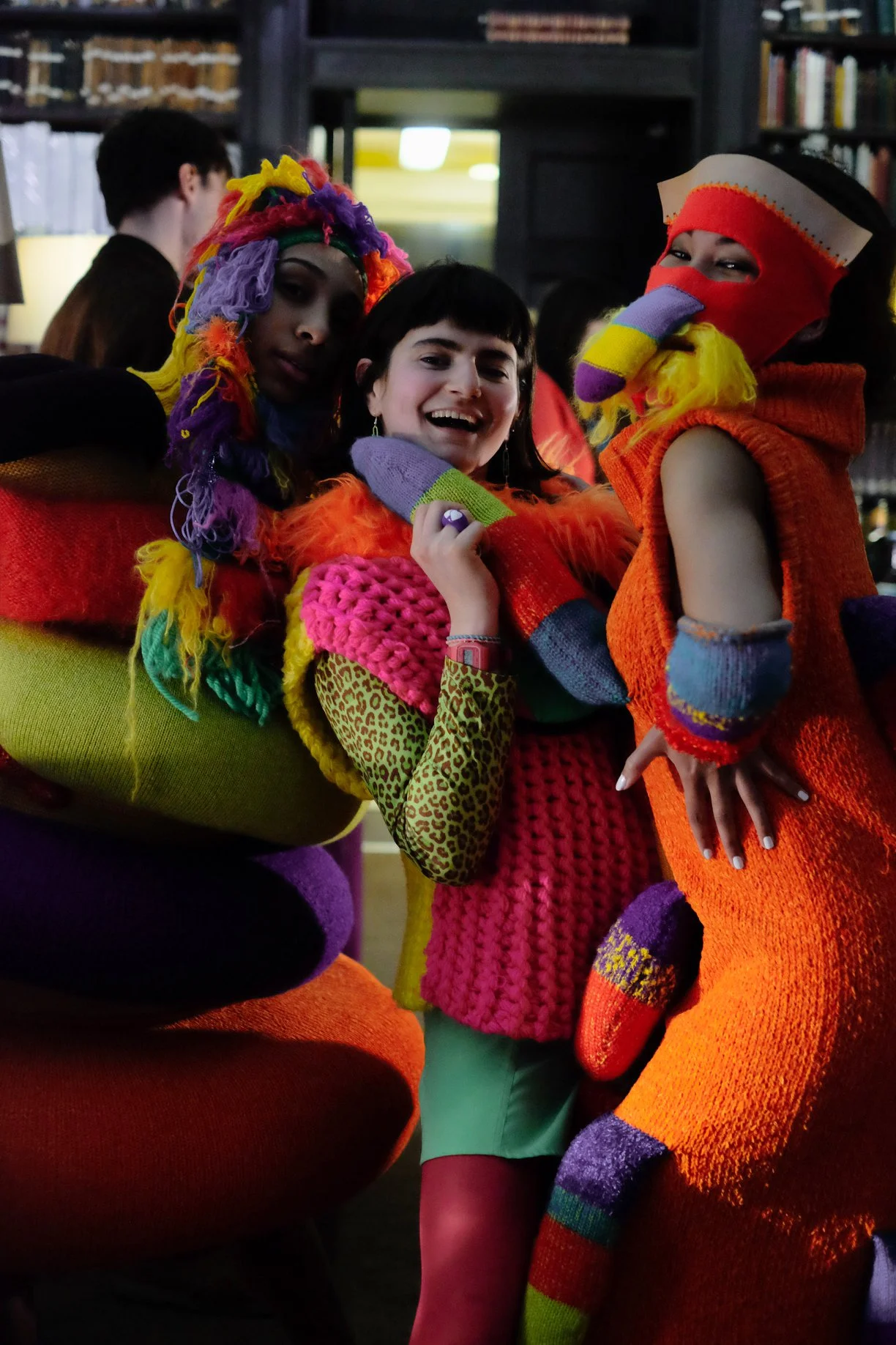 House of Ghetto and Ruby Kirby with the artist’s wearable artworks at the Fancy Pants Fancy Party, 2019