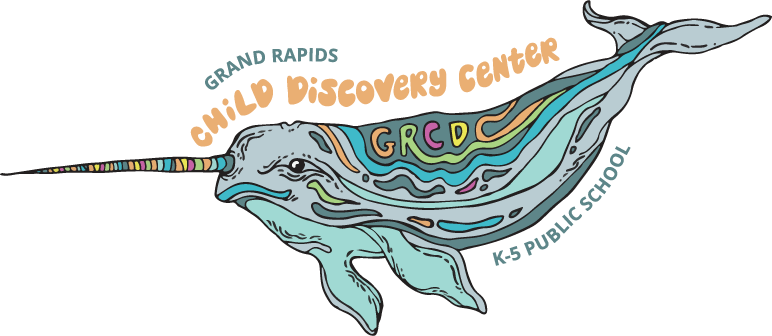 The school’s art teacher had drawn their narwhal mascot, which I used as a base for building this full logo concept around. I also created a text-only version, with hand-drawn type highlighting the “Child Discovery Center”.