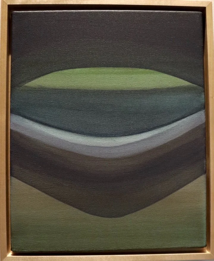 Mallory Page "psycho spiritual stress contained to a frame," 2023 10 x 8 inches Acrylic, gesso, on linen