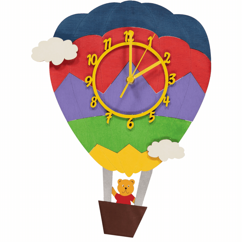 Hot Air Balloon Personalised Pendulum Clock Little Timbers Handmade Gifts Clocks Signs Garlands - Childrens Wooden Wall Clocks Uk Hot Air Balloon Personalised Pendulum Clock Little Timbers Handmade Gifts Clocks Signs Garlands - Childrens Wooden Wall Clocks Uk