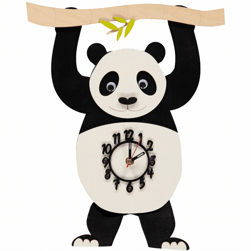 Panda Personalised Pendulum Clock Little Timbers Handmade Gifts Clocks Signs Garlands - Childrens Wooden Wall Clocks Uk Panda Personalised Pendulum Clock Little Timbers Handmade Gifts Clocks Signs Garlands - Childrens Wooden Wall Clocks Uk
