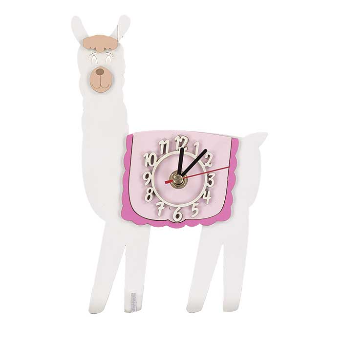 Mini standing handmade llama clock - a unique gift for a child!