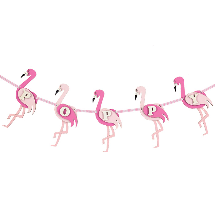 Personalised wooden handmade pink flamingo name garland - a unique gift for a little girls bedroom!