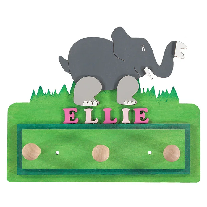 Personalised Elephant Children's Coat Hook — Little Timbers