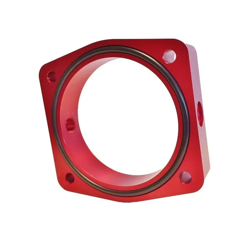 Torque Solution Red Billet Aluminum Throttle Body Spacer for VQ35DE