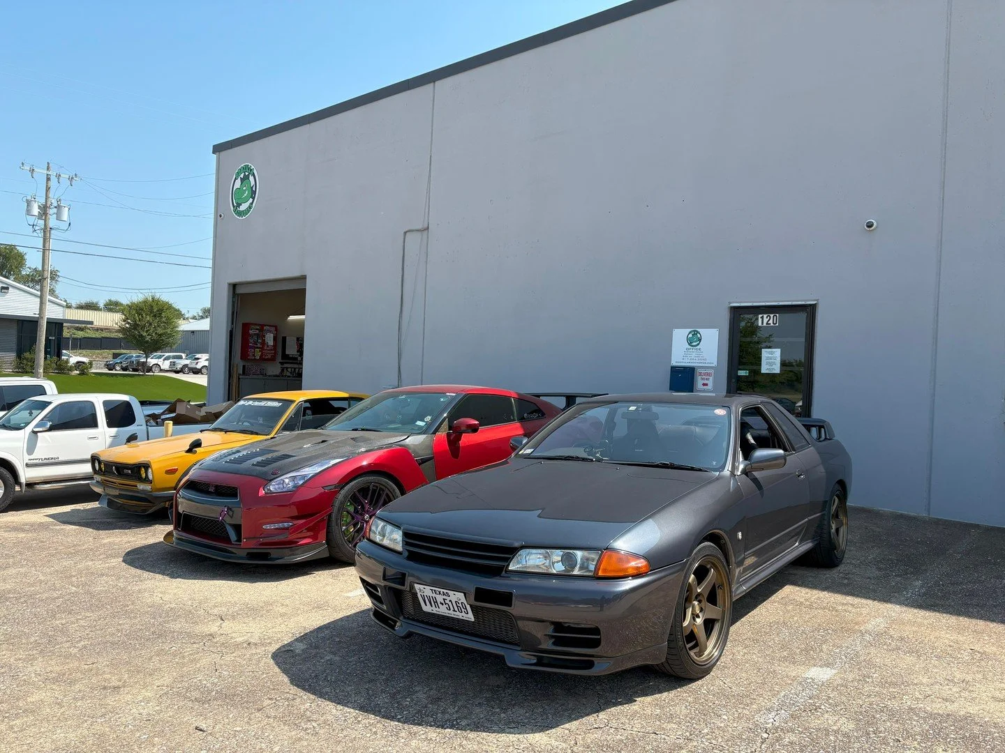 Happy Friday! We can't think of a better way to celebrate than having Godzilla Day at Godzilla.

We're always up for a cool photo opportunity, this R32 GTR owner stopped by and wanted to get a picture of his super clean R32 next to a couple of client