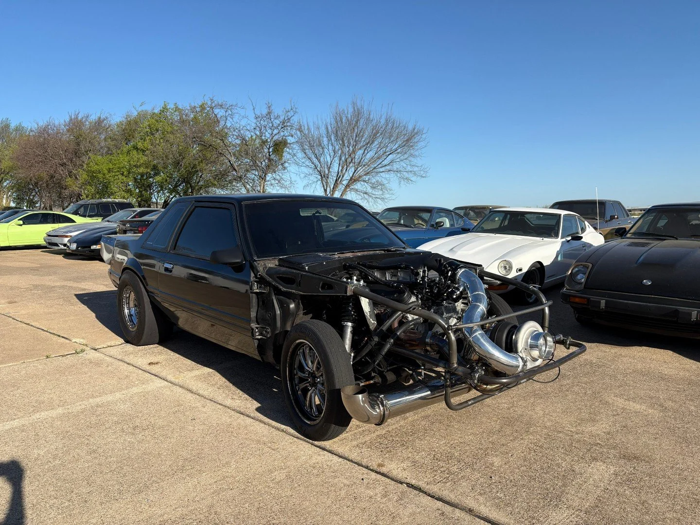 Shoutout to @b00stedfox_ for trusting us with his Turbo LSX Swapped Fox Body build.

We have been slowly fabricating carry out pieces for this build over the last year or so, and we finally had the opportunity to work on it in person.

We fabricated 
