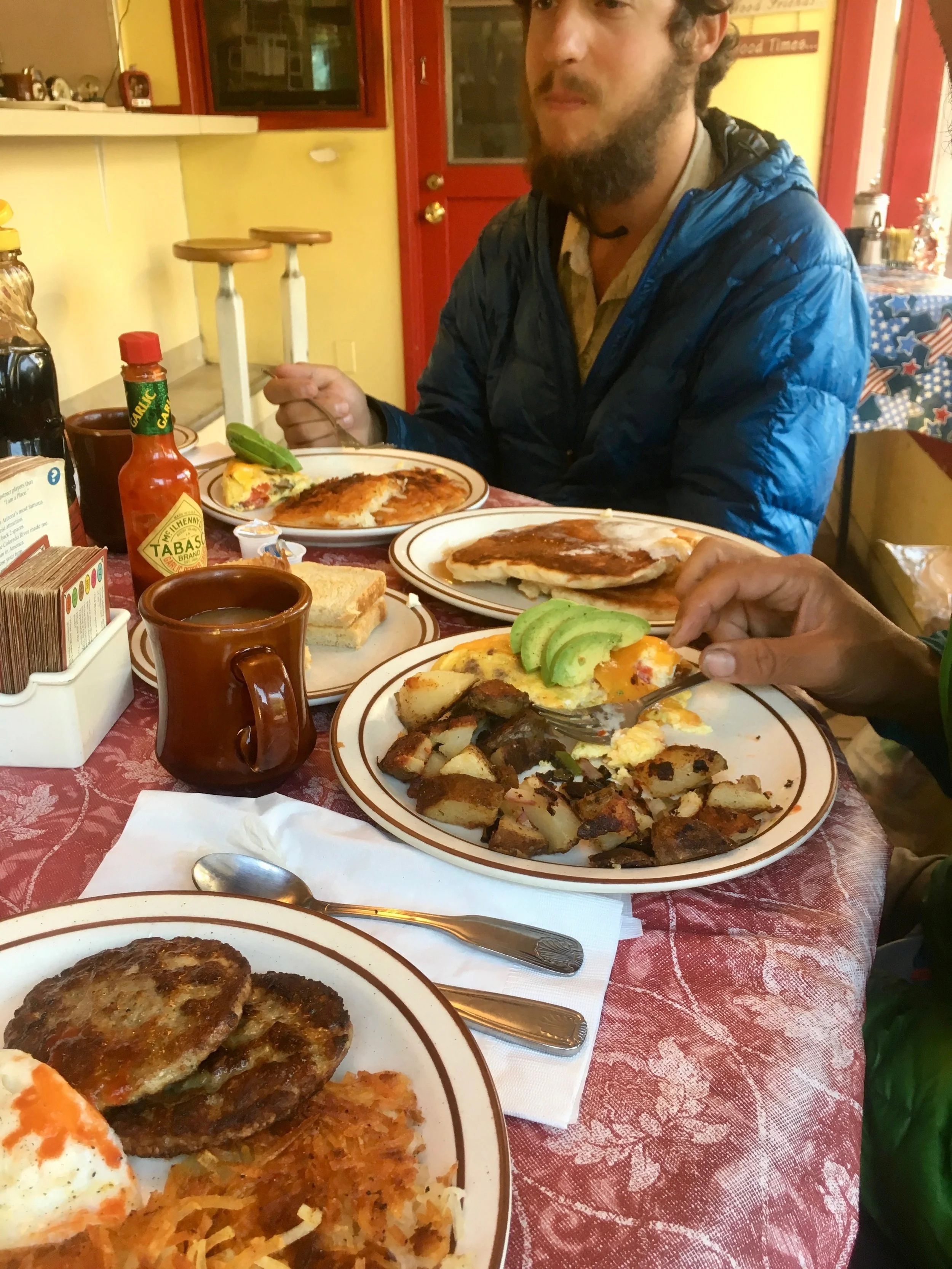 Breakfast in Seiad Valley, CA. The climb out of this town is insane, so it’s good to fuel up here. They have a 5lb pancake challenge for anyone interested. Not for the faint of heart.