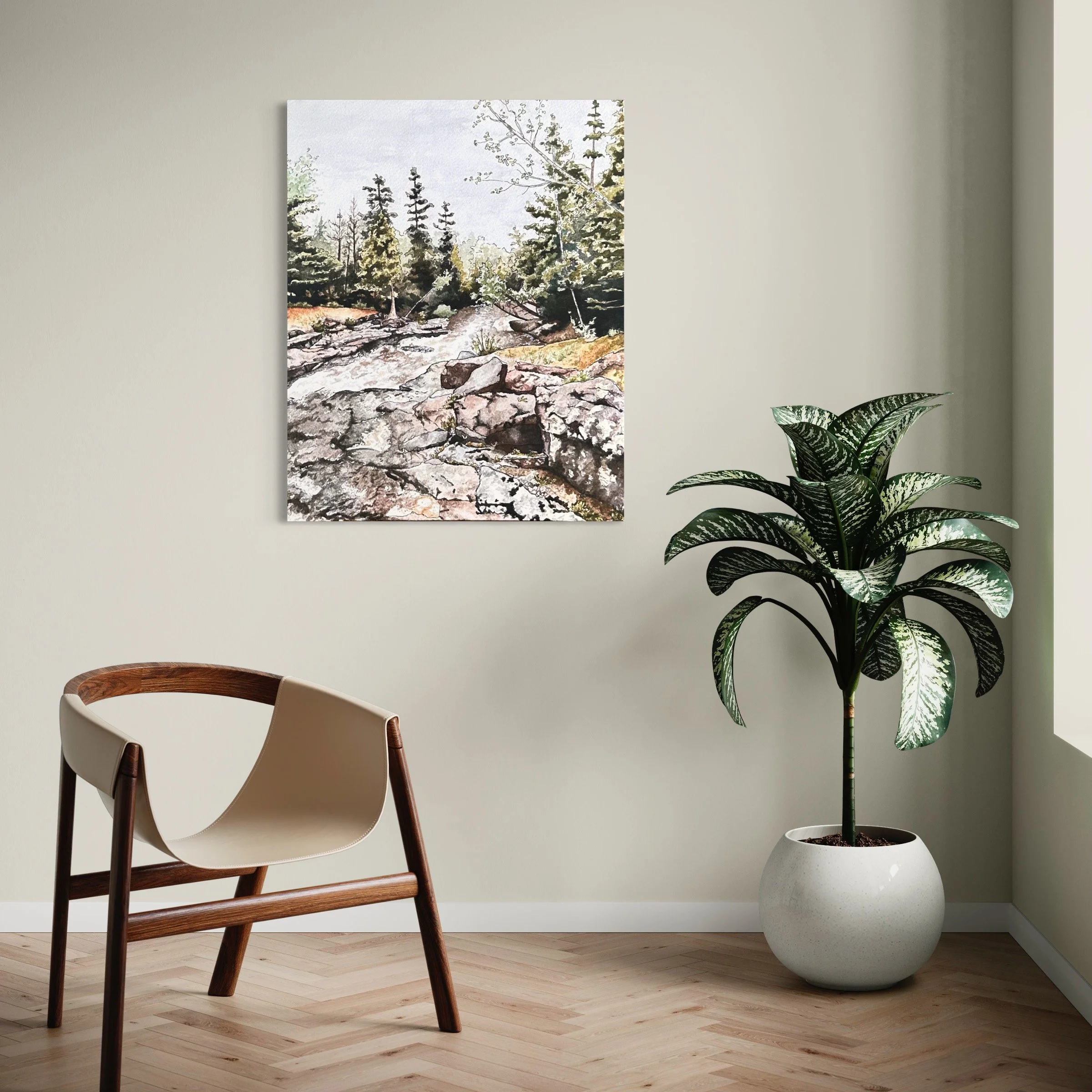 By the River, Large Canvas Print