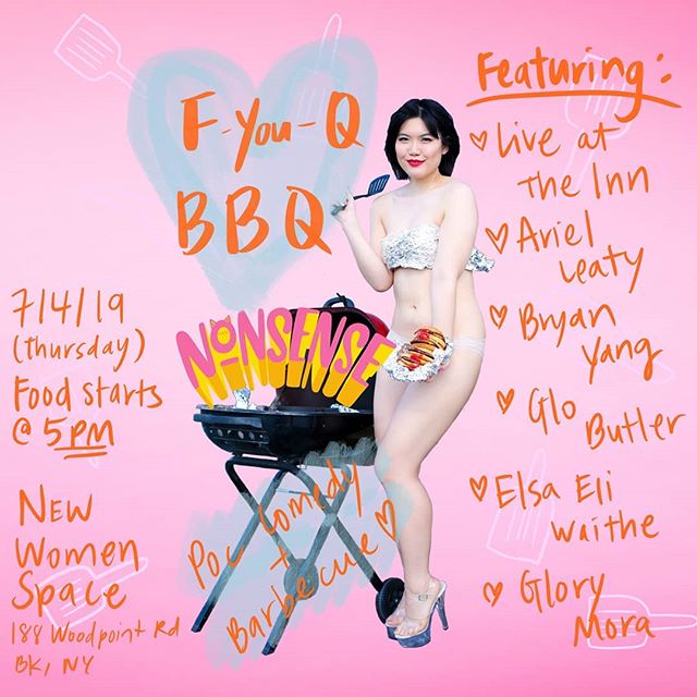 Wowowow this show is going to be so 🔥🔥🔥 with literal fire! We're gonna have a BBQ comedy show. Laugh! Be fed! Celebrate inclusive freedom!