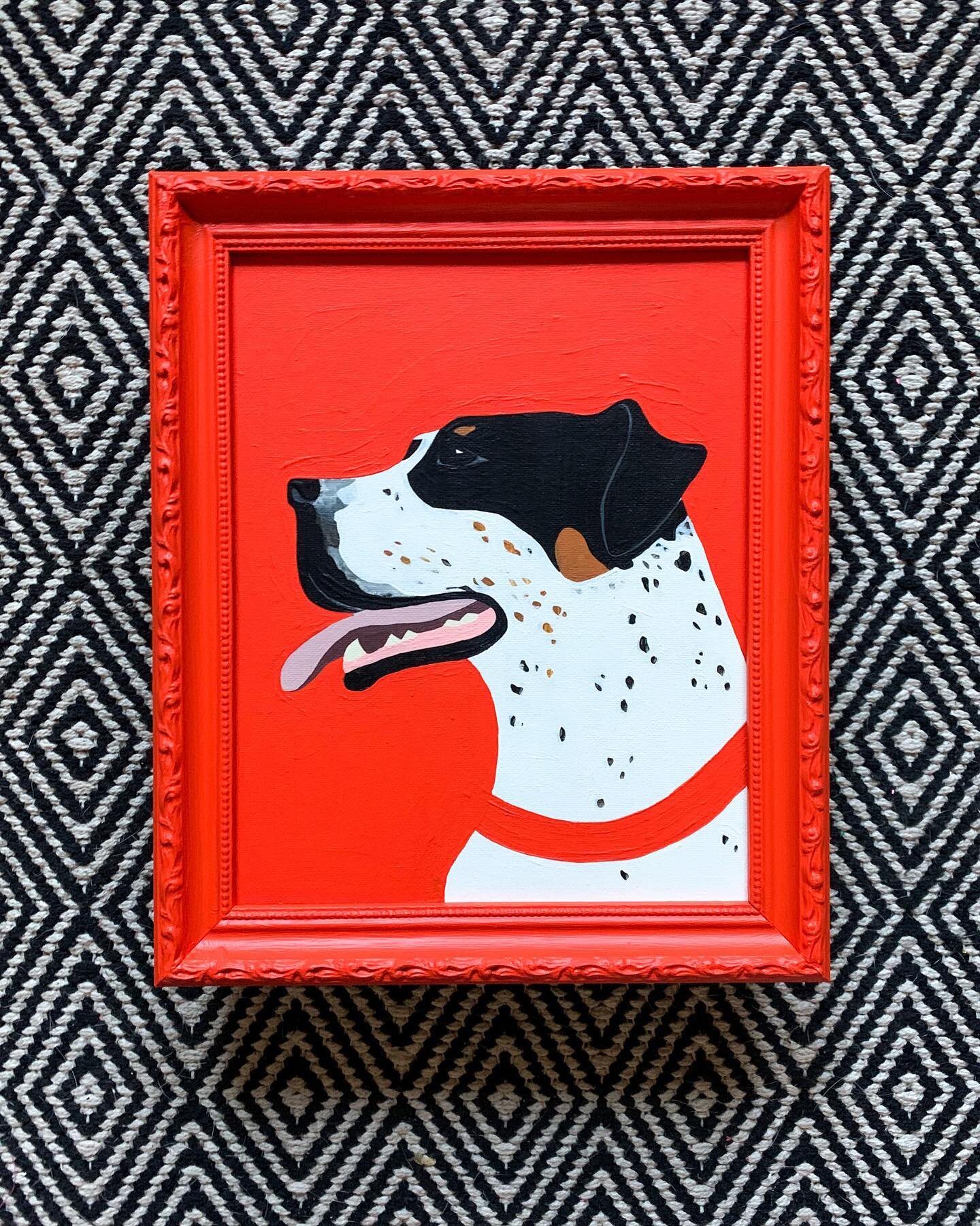 One my house projects yesterday was updating this portrait of Roger I painted a couple years ago. I made it before I&rsquo;d really started including the frames in my paintings, and seeing that unbothered frame on the wall every day was starting to g