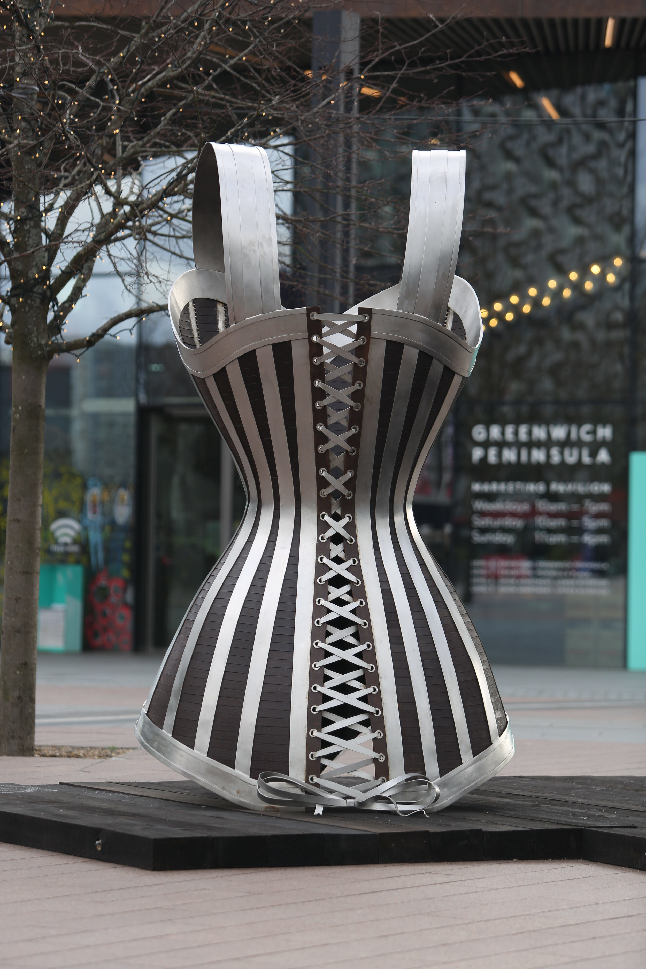 Here's Why a Giant Steel Bra Has Appeared Outside the O2 in London