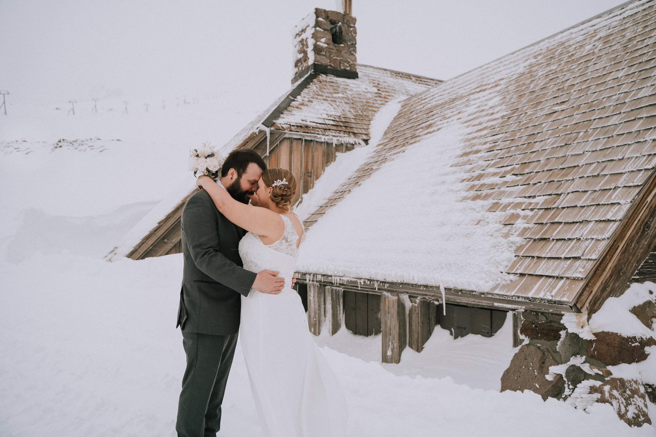 Timberline Line Lodge Silcox Hut Elopement and Wedding