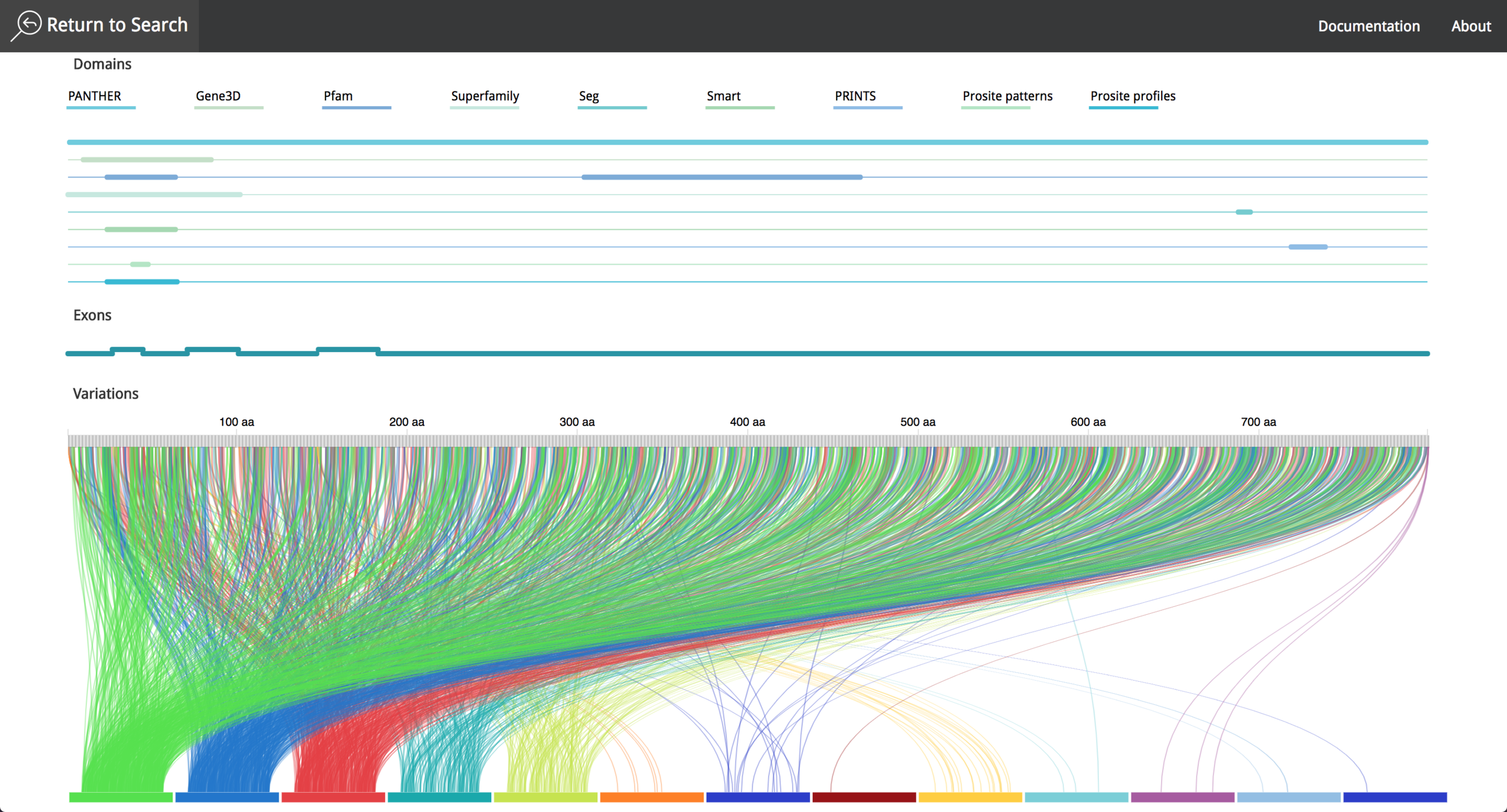 VizGvar tool, data visualization of proteins data.