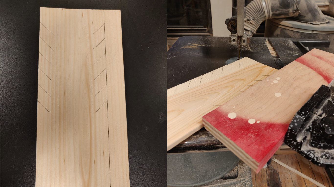 Vertical piece with slots