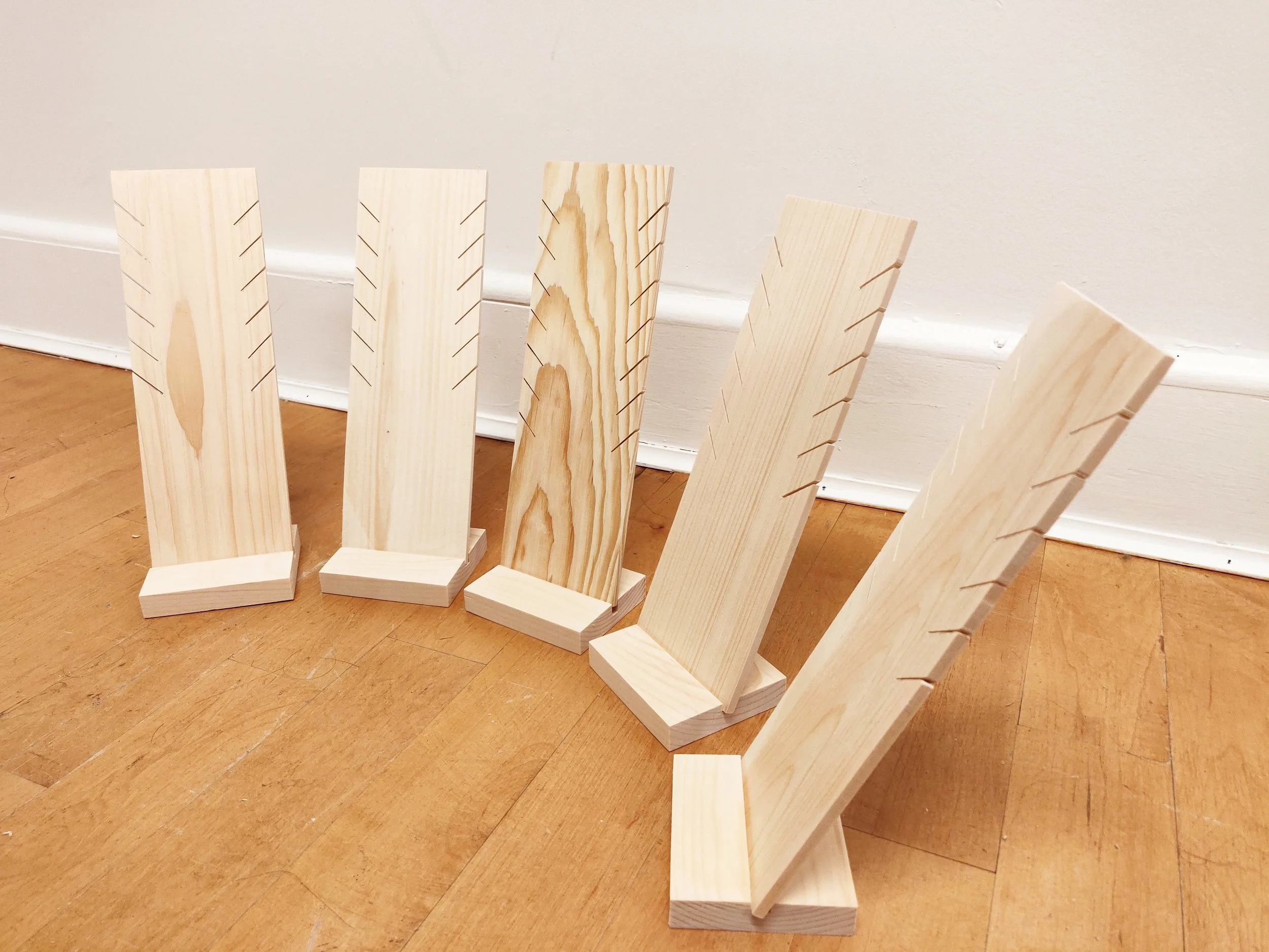 Final result: Five imperfect necklace holders