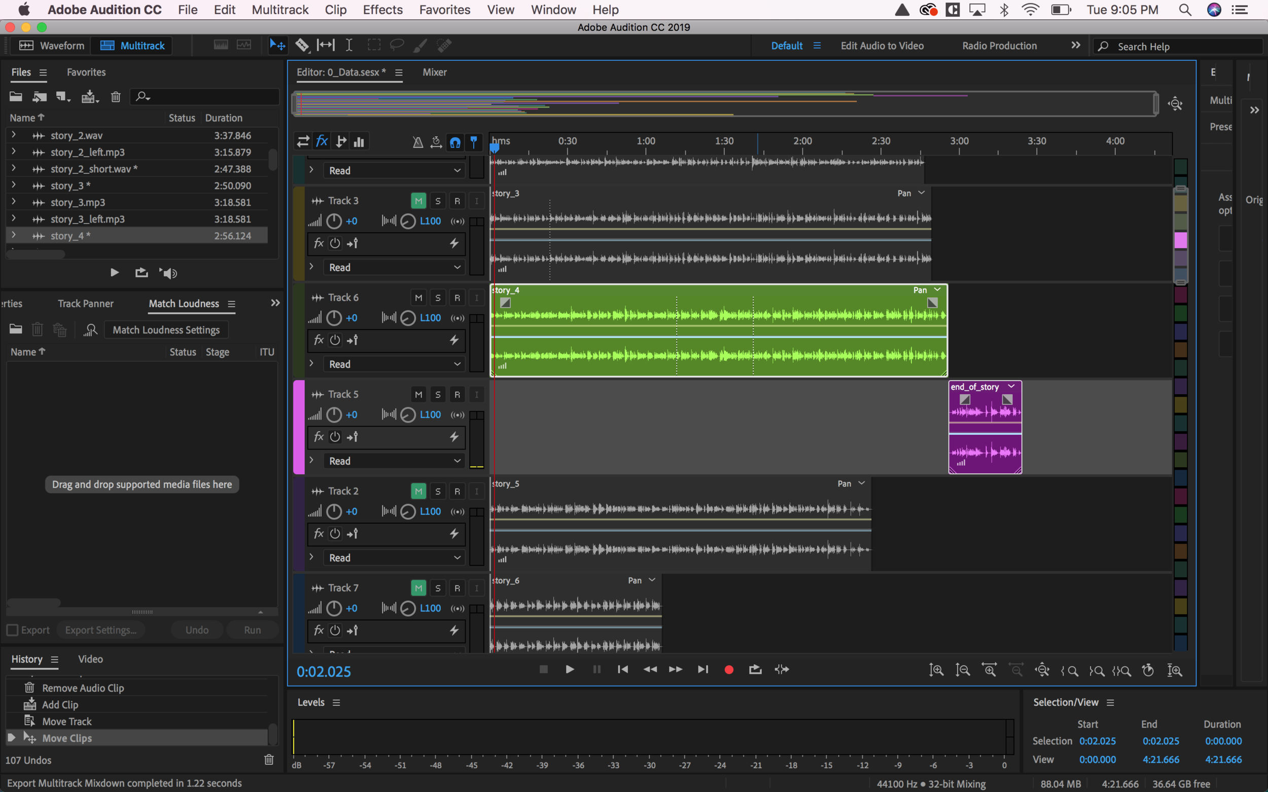 Editing sound in Adobe Audition