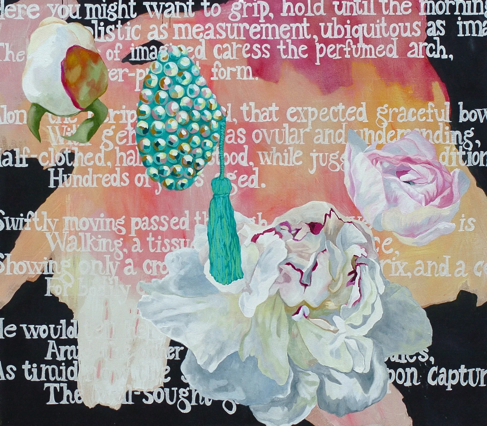"Untitled", 2014 Latex, Acrylic, and Oil on Canvas 58x68in
