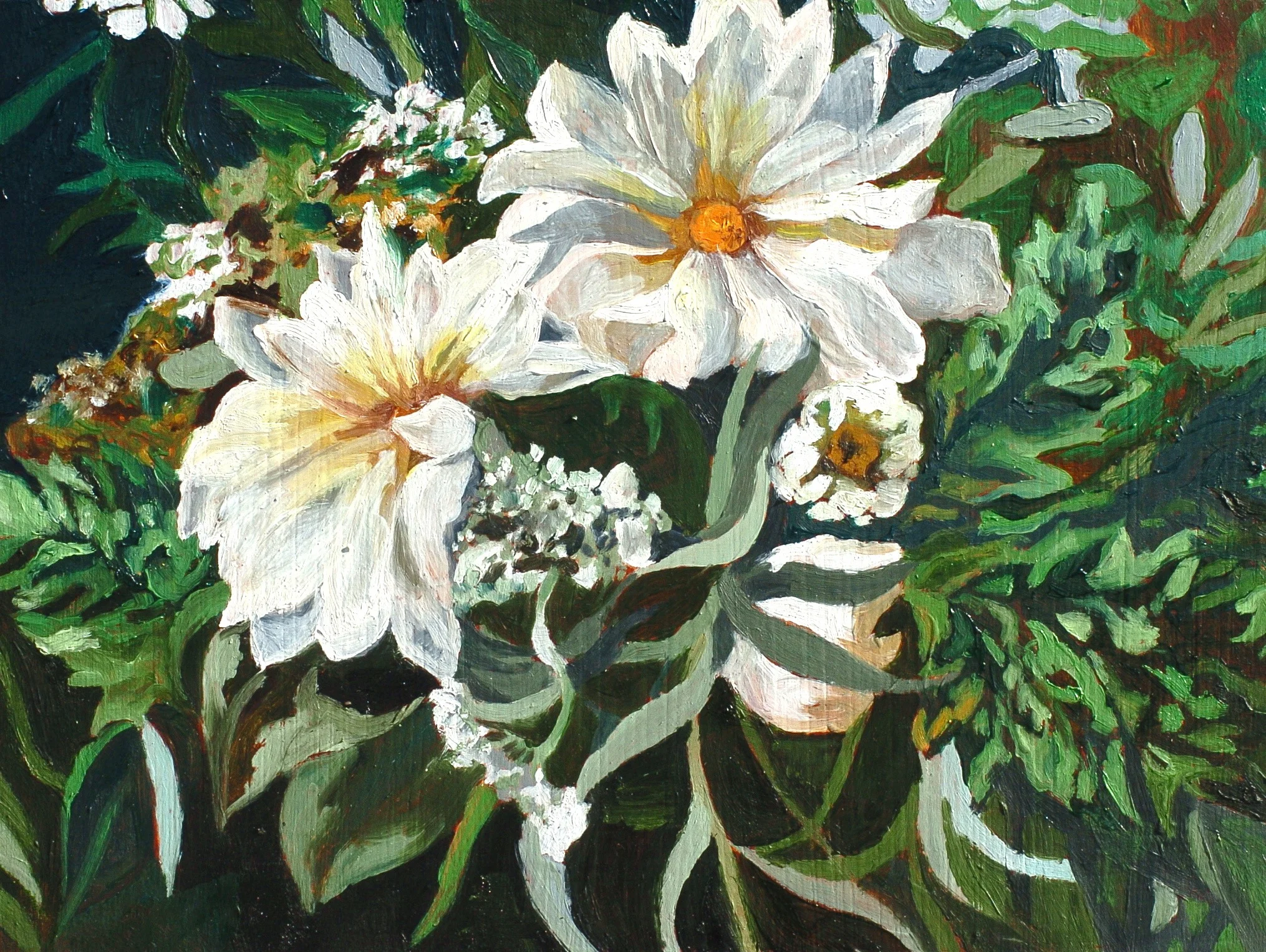 Commission painting of Carey Williams bridal bouquet