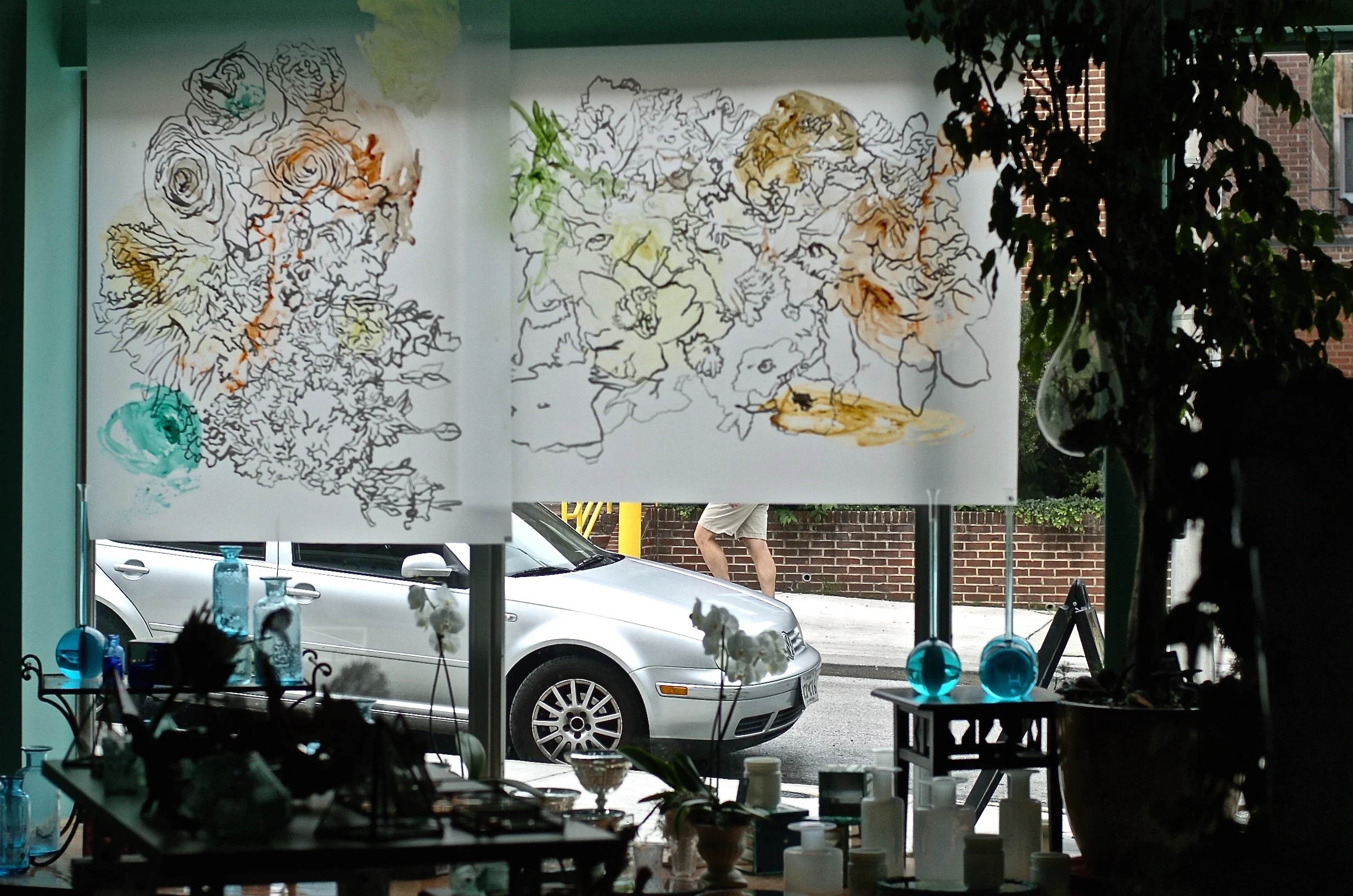 Installation view of retail design at Crimson and Clover Floral Design, Baltimore, MD