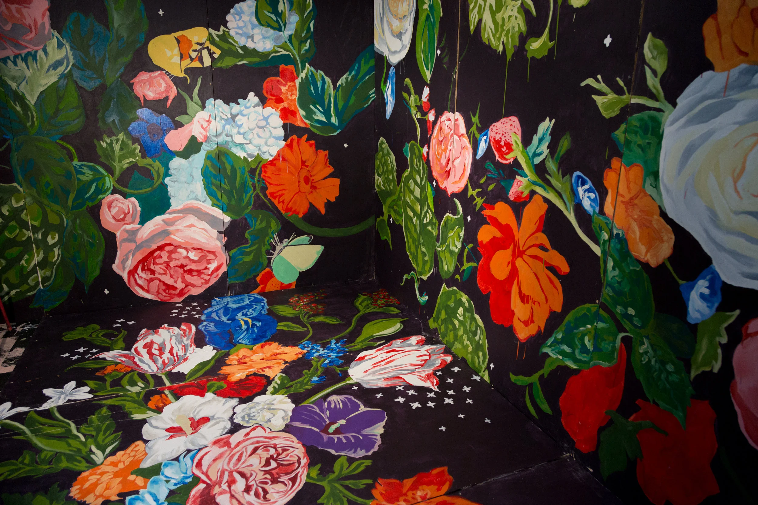 Large-scale floral painting for Micah E. Wood’s Music Video “Club Song”.