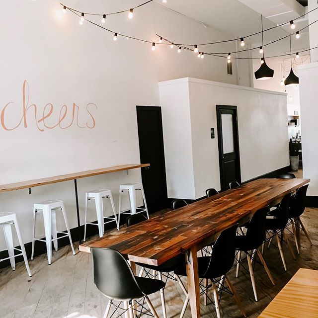 Happy Mother&rsquo;s Day weekend, friends! The sun is shining and I am heading outside to do some landscaping work around our house 🌻🌻🌻
.
.
.
.
Fun fact! This community table @flatlandscoffee was made by our friend Steve from the original stairway