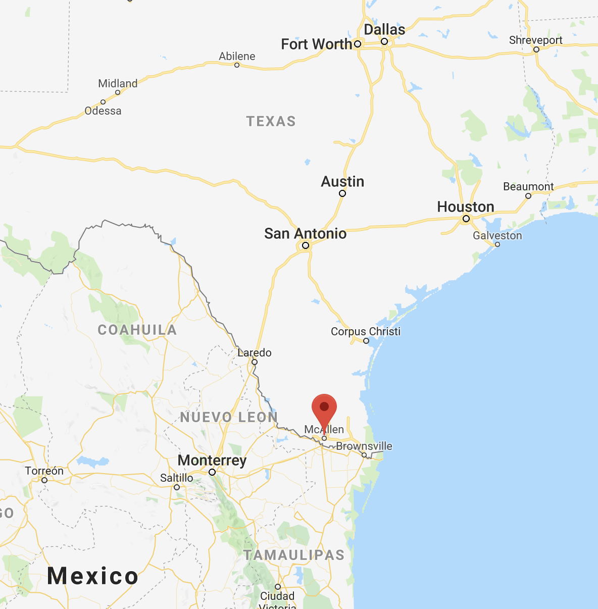 McAllen, Texas, on the US/Mexico border
