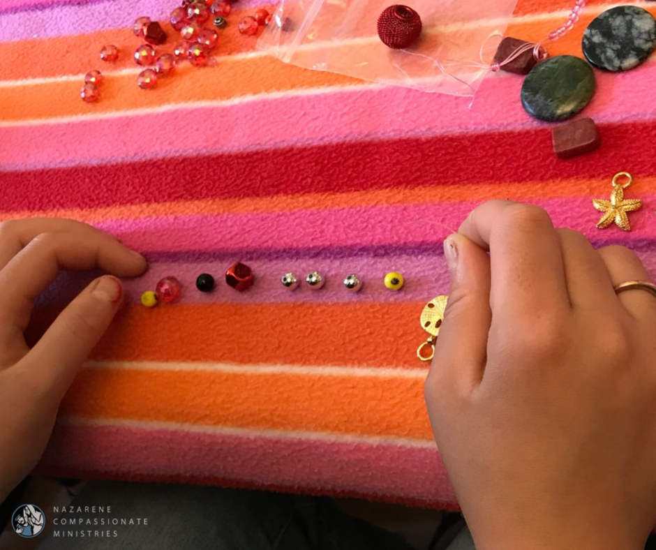 Residents learn to make jewelry and other crafts