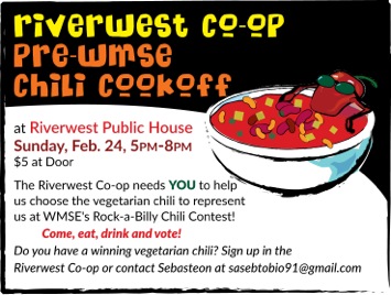 Riverwest Co-op Pre-WMSE Chili Cook-off !