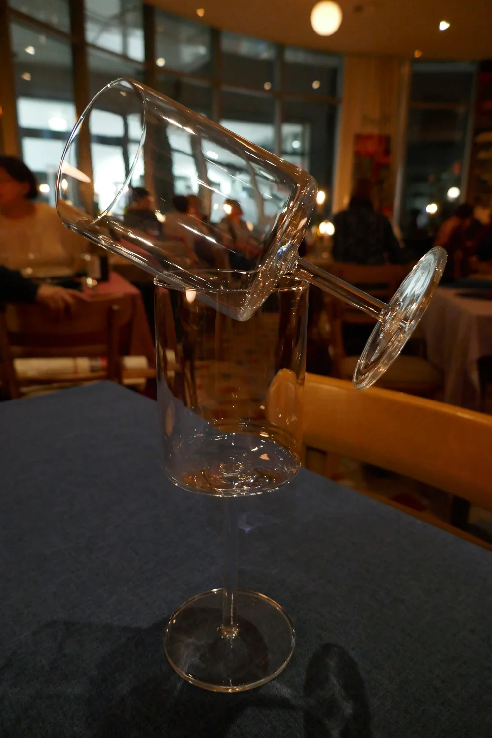  We ended our first night with dinner at a cozy restaurant where the chef/owner also happily waited tables. Like so much in Dessau, the table decorations were Bauhaus-inspired.     