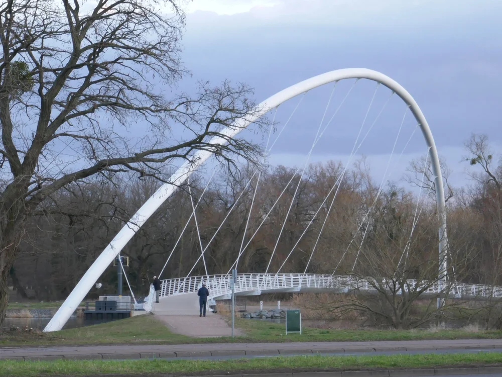  Our first night, we wandered through the old town to watch the sunset from a funky footbridge called the  Eierschneider  (Egg Cutter).    