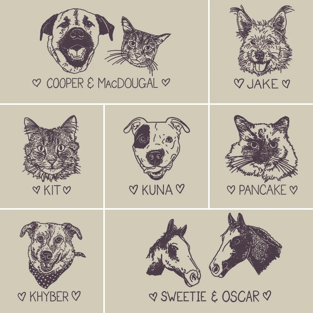  Customized pet portraits, available at my  Etsy shop  