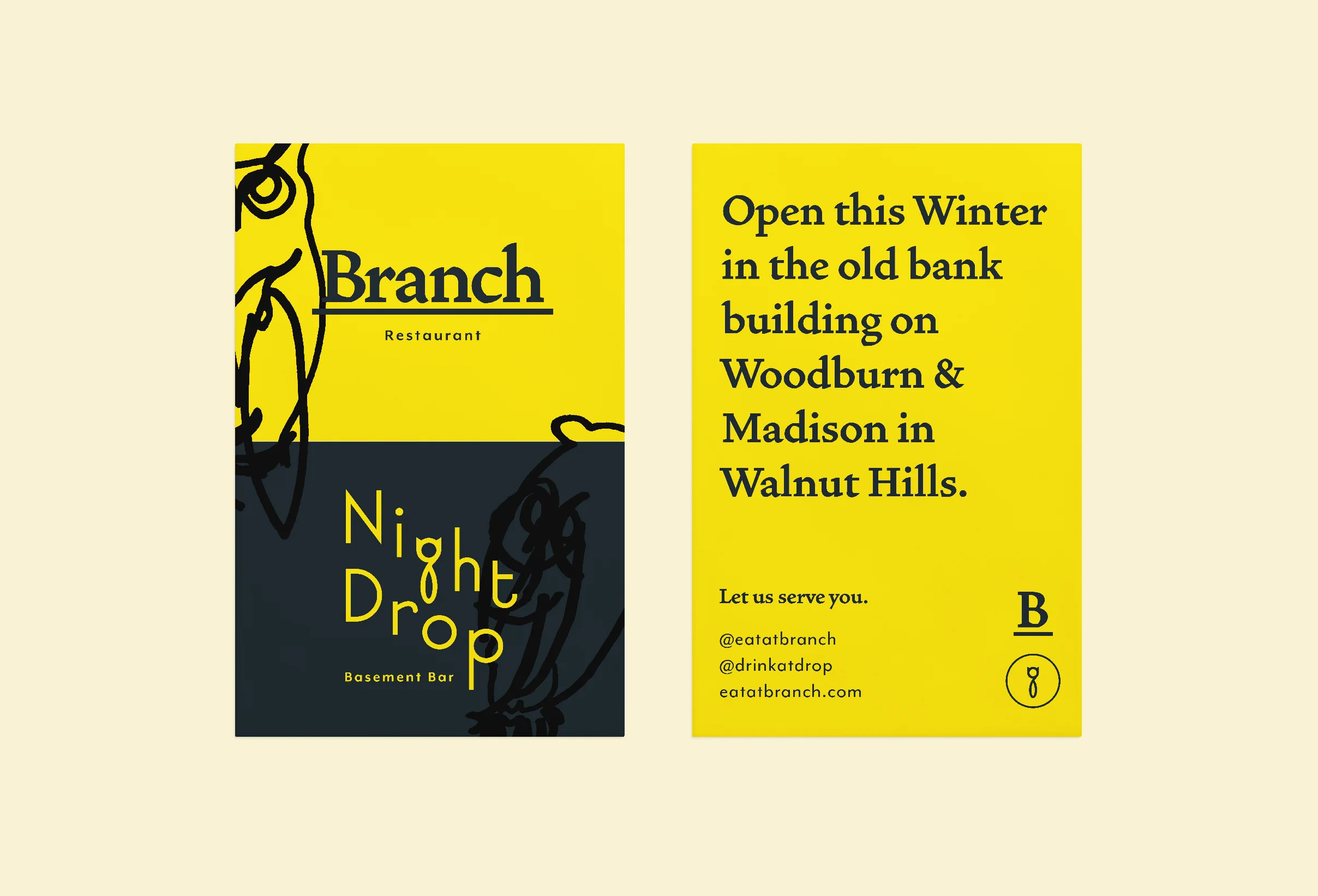 Announcement Card for Branch & Night Drop.