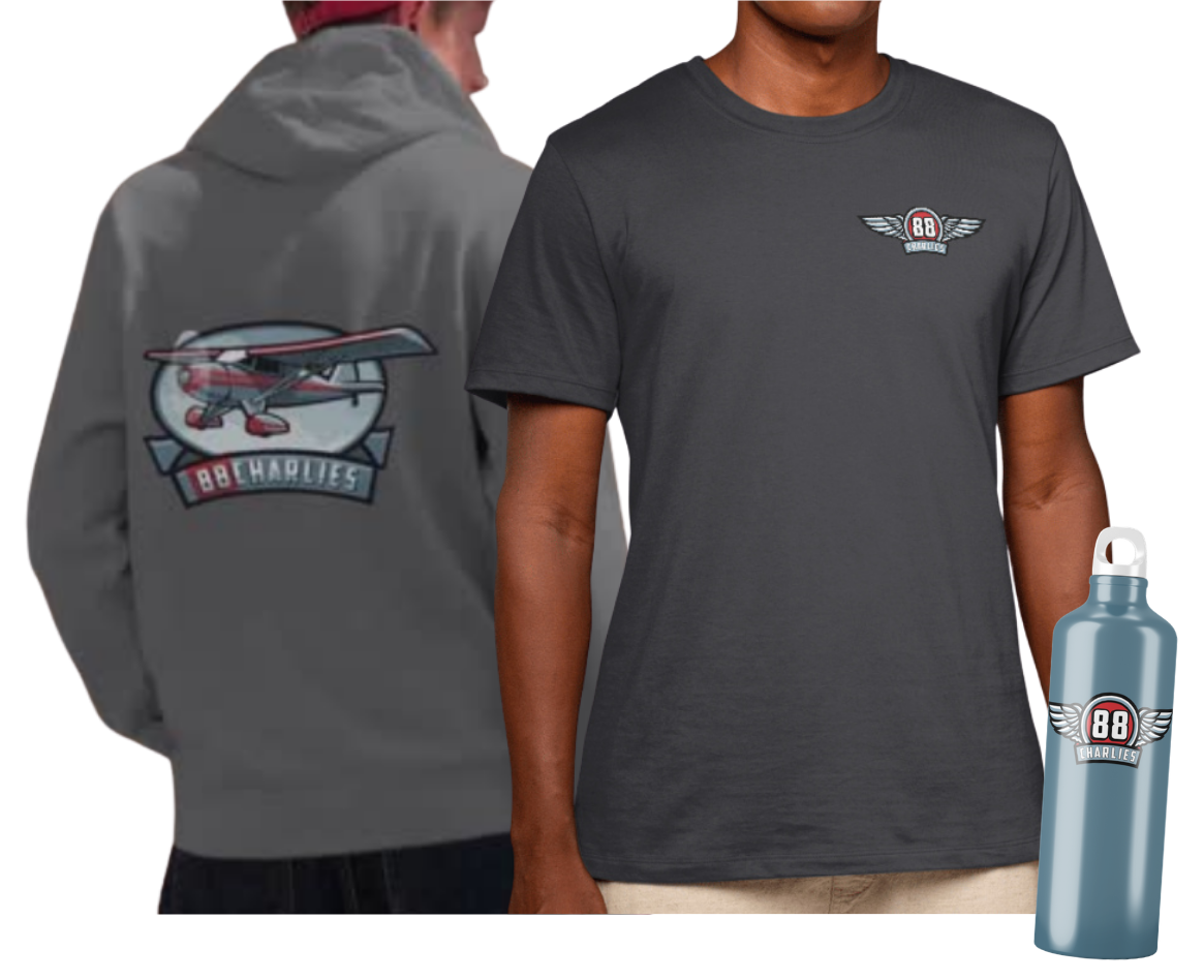 Photos of merchandise featuring 88CHARLIES logos