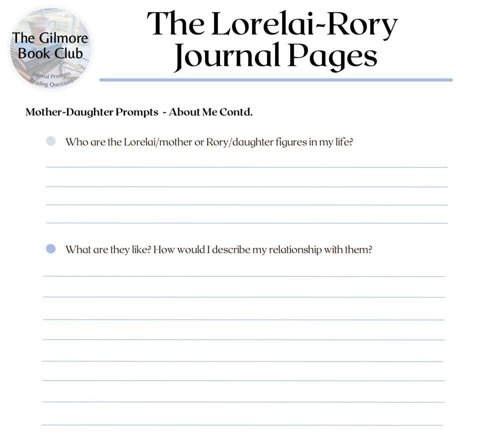 The Rory-Lorelai Journal Pages — The Gilmore Book Club