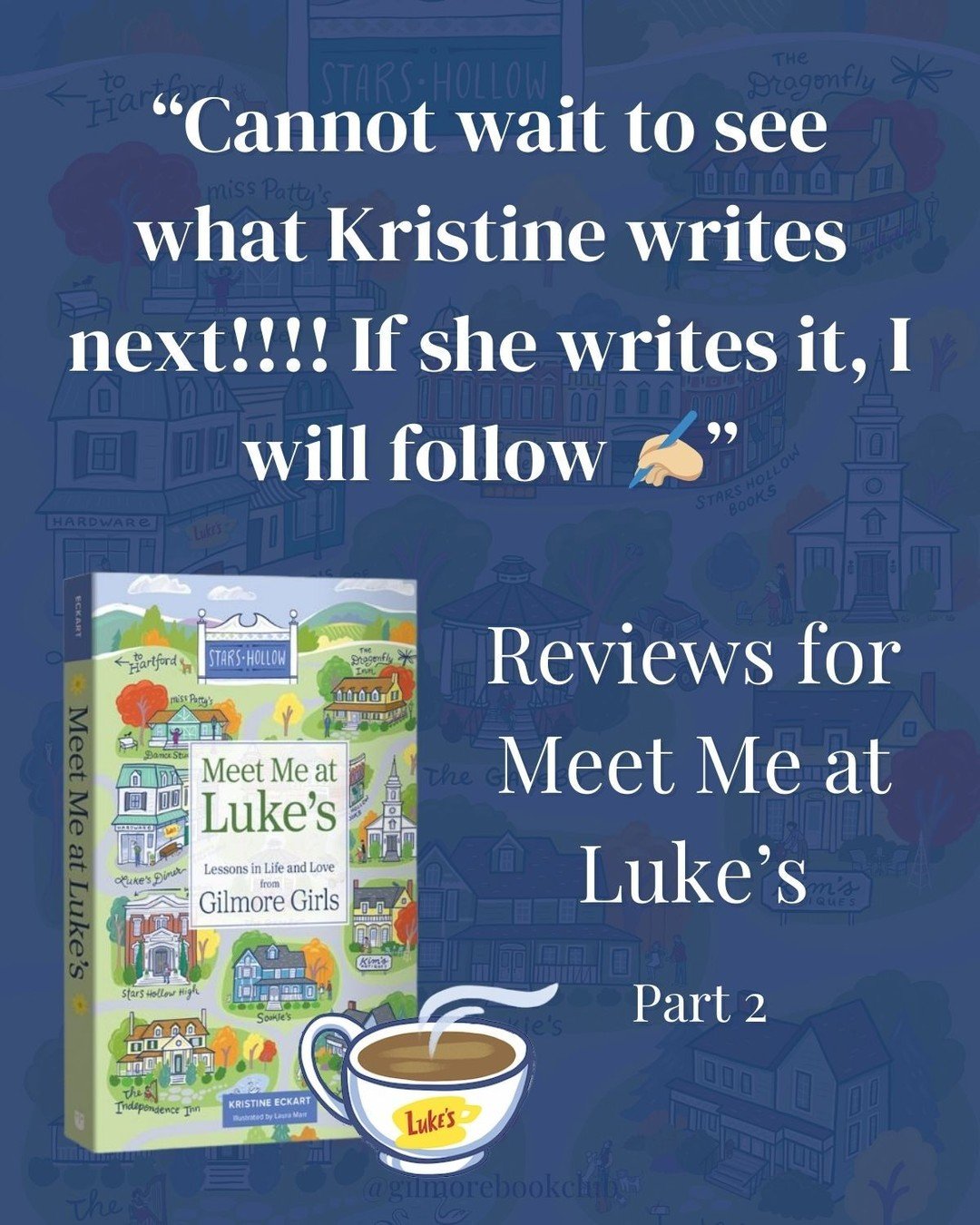 If you're considering Meet Me at Luke's, here's what some readers are saying! Readers are the best resource that authors have for sharing their work, and it's so important to recognize that. (I've taken quotes from Instagram and from Goodreads.)

Pul