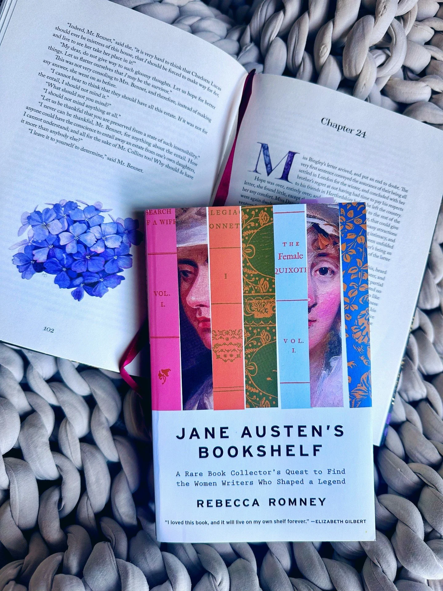 🪻In keeping with my April Bridgerton theme, I'm reading JANE AUSTEN'S BOOKSHELF: A RARE BOOK COLLECTOR'S QUEST TO FIND THE WOMEN WRITERS WHO SHAPED A LEGEND.🪻 

🌸This bookish regency deep-dive is the perfect way to get all the Austen vibes while e