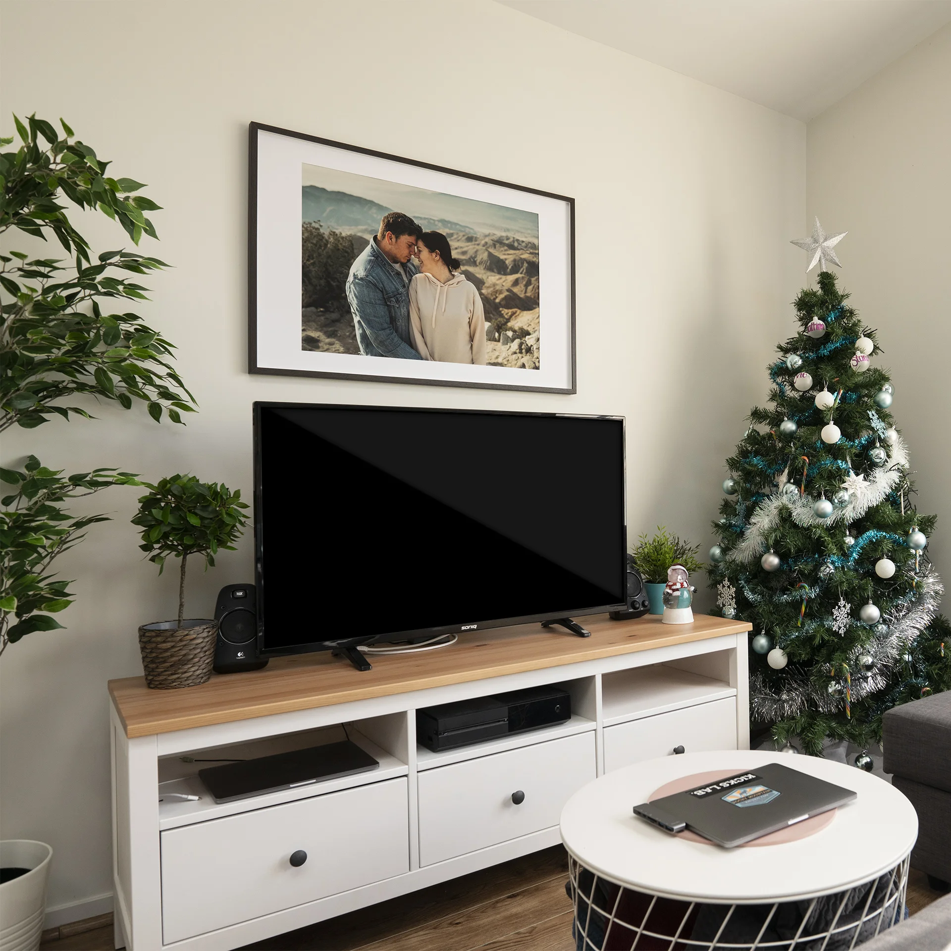 My own example - 60cm x 91cm Print of my wife & I. This is using an Ikea Frame + its included matte board