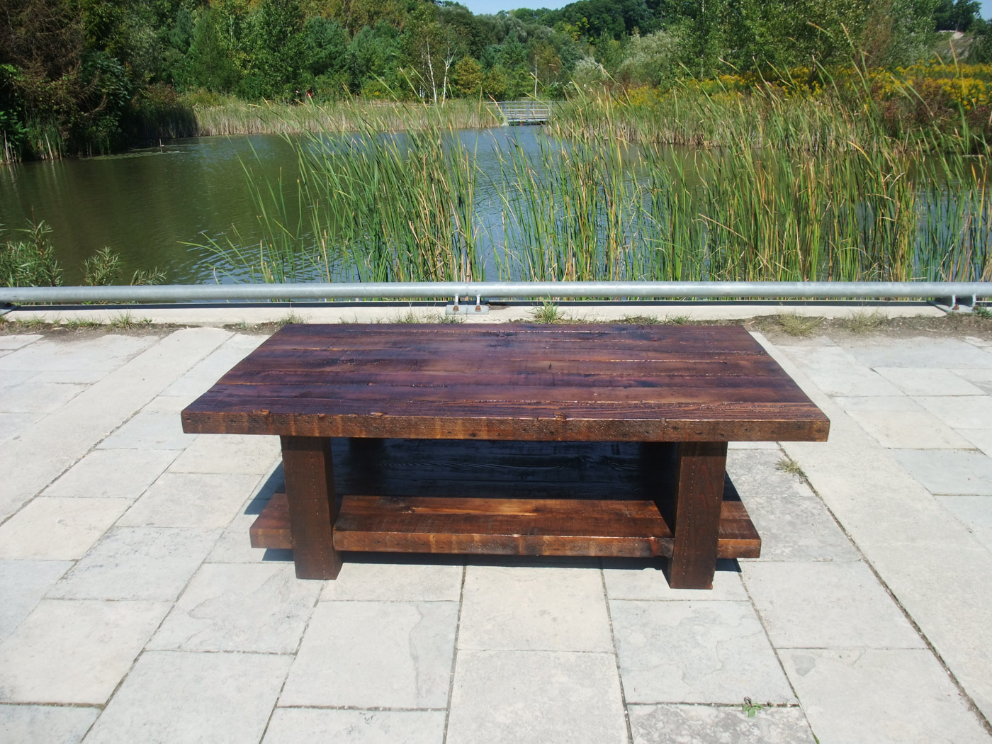 BeReclaimed - Reclaimed Wood Coffee Table - Custom Pine with Rustic Patina - Evergreen Brick Works.jpg