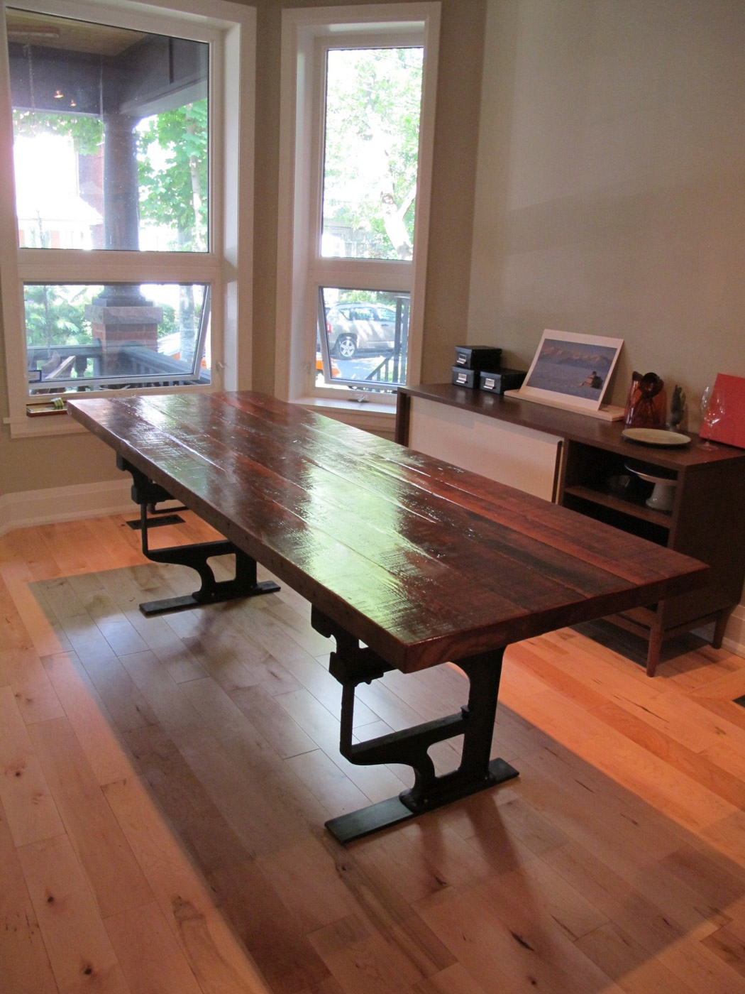 BeReclaimed - Reclaimed Wood Table - Southern Yellow Pine with Architectural Salvaged Cast Iron Legs - Annex Toronto.jpg