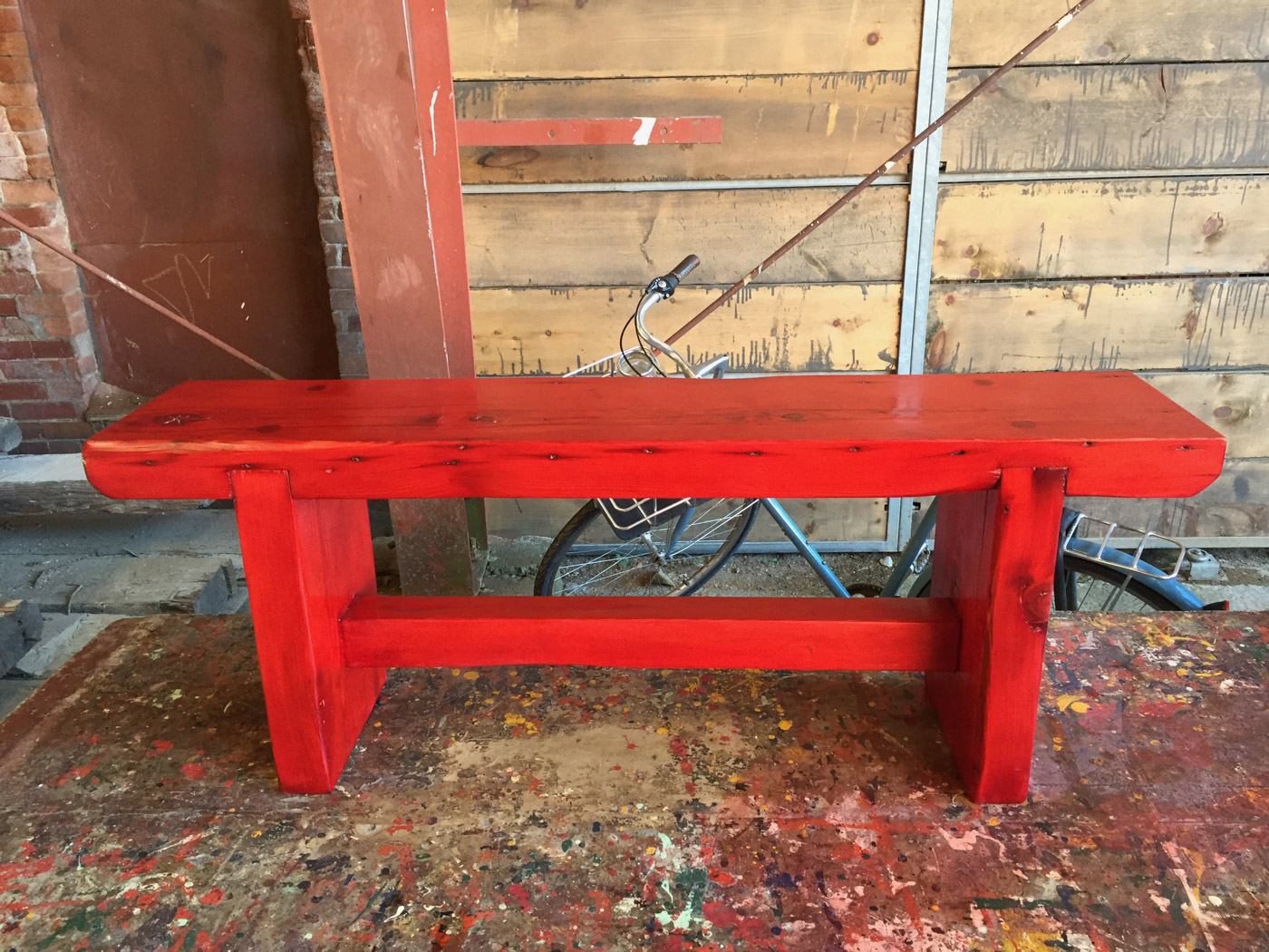 BeReclaimed - Custom Reclaimed Wood Bench - Red Trestle Bench - Toronto.jpg