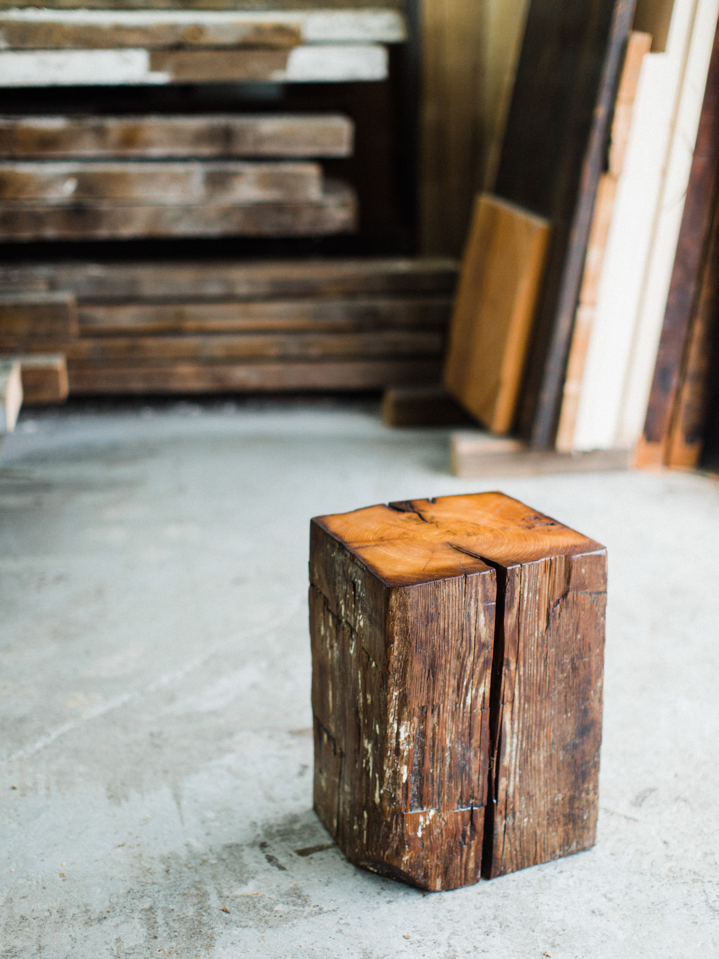 BeReclaimed - Reclaimed Wood Stool - Hemlock - Salvaged from Barn in Goderich Ontario.jpg