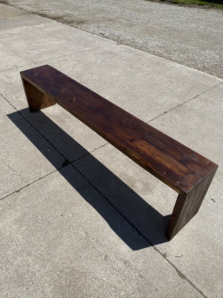 Reclaimed Wood Harvest Table with Wooden  X-legs and Trestle