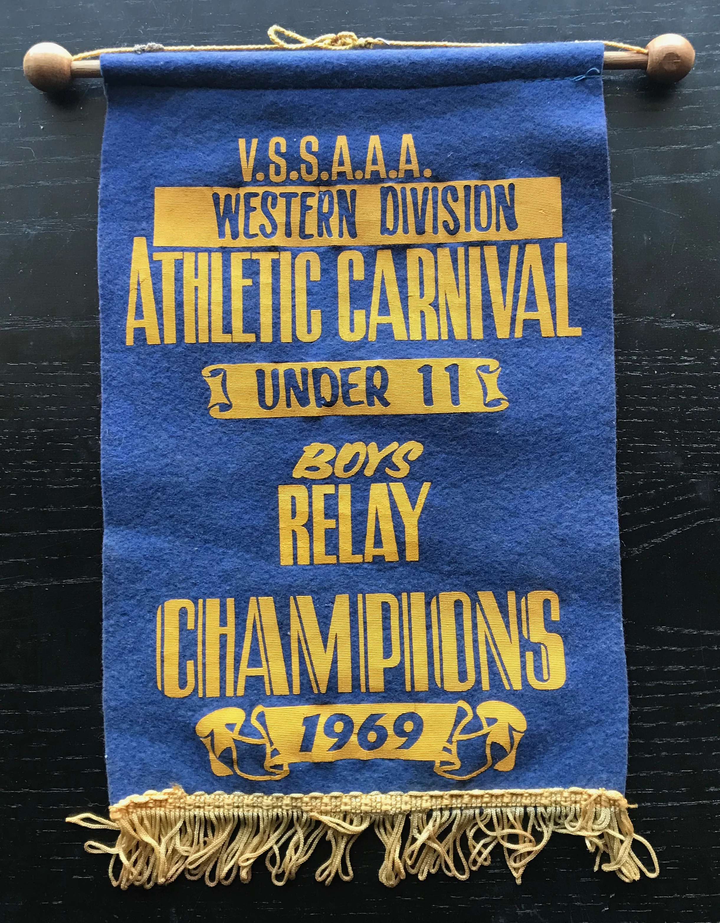 1969 sports penant for the boys relay