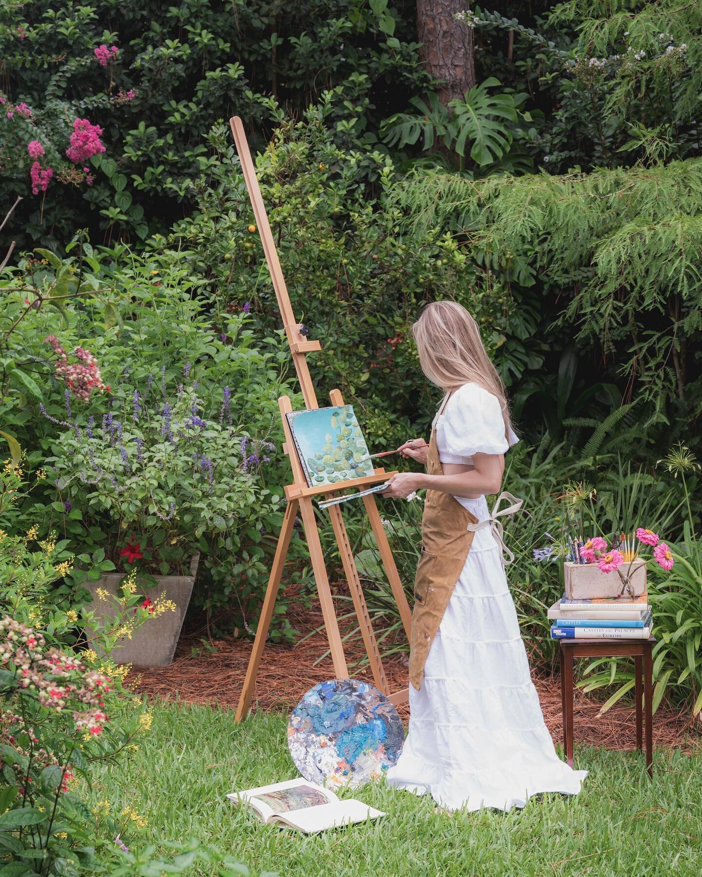 &ldquo;In Her Element&rdquo; by @malloryforrest #ariellechristineart #originalart #enpleinair #painting #waterpainter #gardeniagirlsmagicalgarden