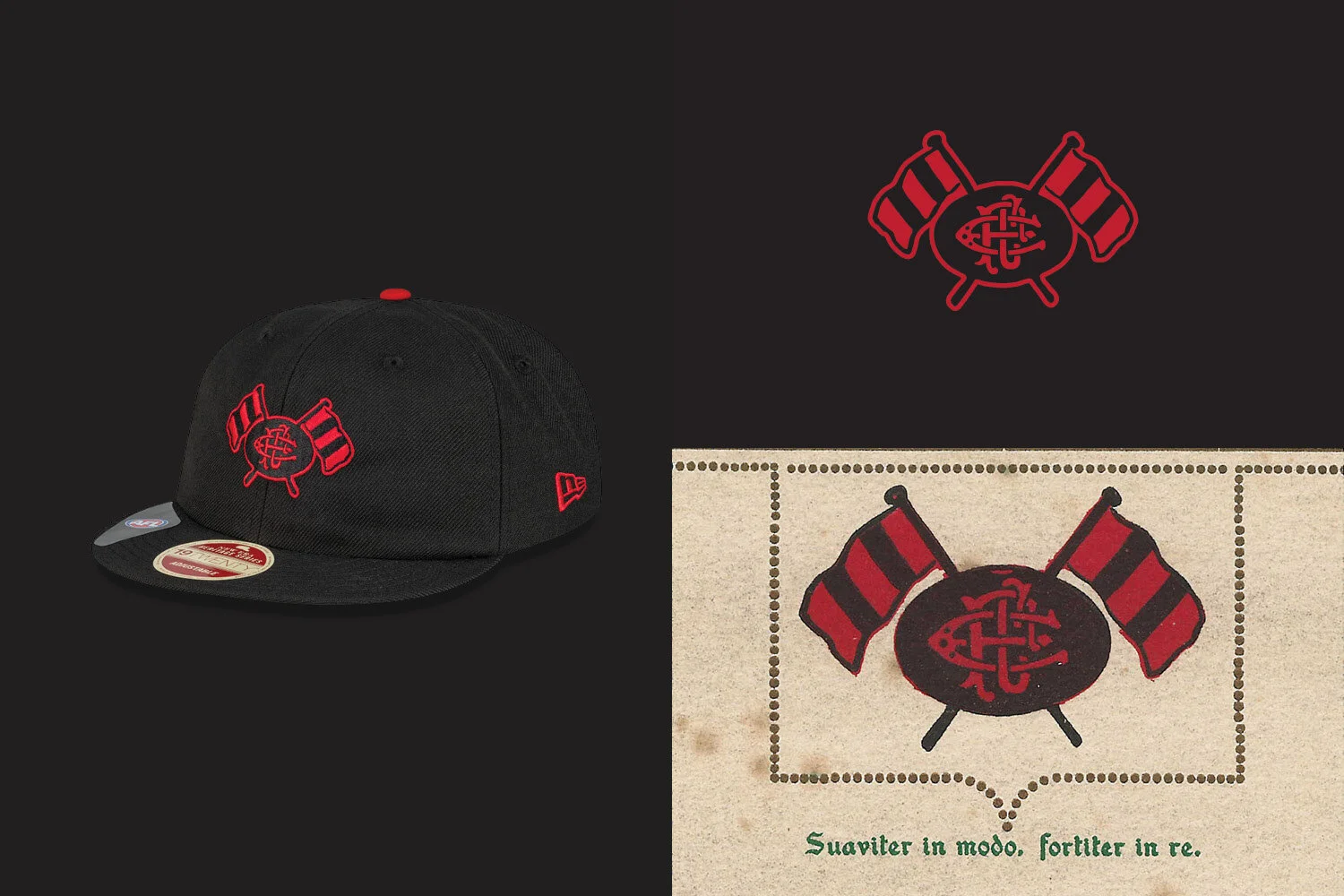 Chad Mann Projects brand agency, New Era x AFL 100 year cap collection, vintage Essendon Bombers